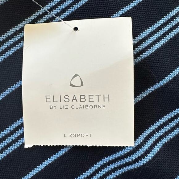 Elisabeth by Liz Claiborne Blue Striped Collared Short Sleeve Polo Top Shirt 3X - Picture 10 of 12